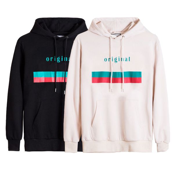 

20s men hoodie cotton real sweater and terry super hooded classic horizontal bar digital direct injection hoodies s-2xl, Black