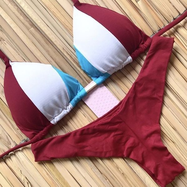

splice new swimwear 2020 bikini set women two pieces swimsuit female thong bathing suit summer bathers micro bikini, White;black