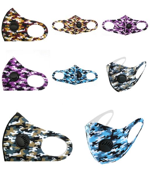 

моющаяся упругого mascherine рот маска camo print designer отпечатан 2 слой ушной пыли filtrition маска для парня девушки llfa # 965 # 624, Black