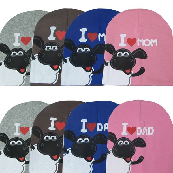 

pullover cartoon my double baby pullover lamb printed hat children's hat, Yellow