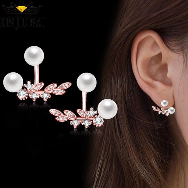 

fashion 925 anillos silver cubic zircon earrings for women gift crystal pearl earring accessory jewelry