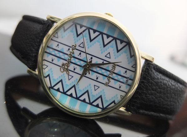 

Geneva simple design quartz Lady wristwatches Retro Women wrist bracelet watch belt fashion decoration watchfreeshipping
