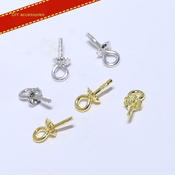 

diy diy accessories s925 sterling silver 9-character needle bead small hat needle plate making empty plate pearl accessories