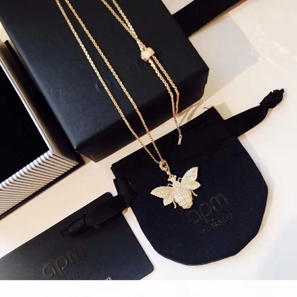 

women's necklace silver inlay diamond wasp gold necklace for sweater chain clavicle chain necklace