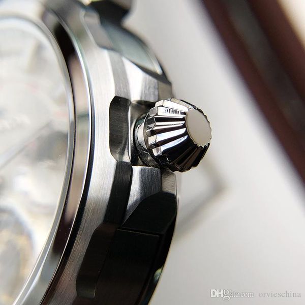 

coaxial hollow watch multifunctional mechanical watch male energy luminous moon phase display, Slivery;brown