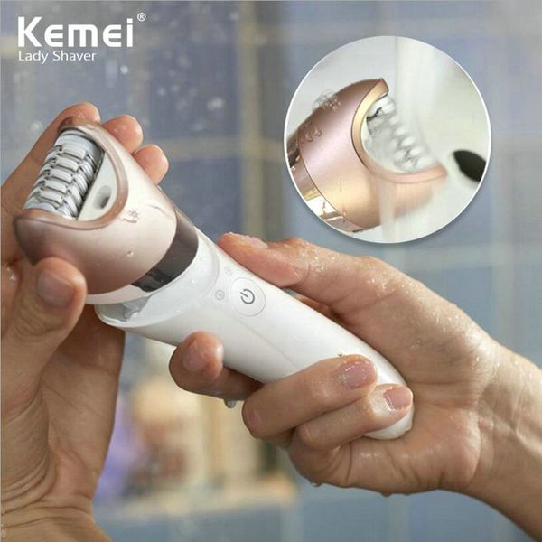 

kemei 296 4 in 1 electric epilator cordless electric lady trimmer shaving hair cleansing massager waterproof female shaving machine comecase