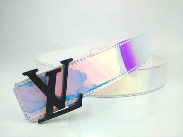 

fashion white pottery men's and women's fashion belt in real life beautiful hd belt, welcome to buy 3.8cm belt, Blue;gray