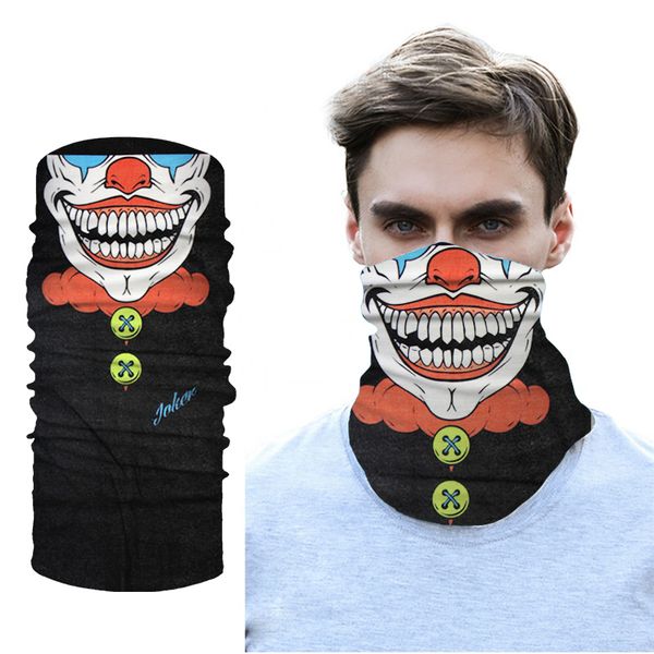 

3d seamless sport bandana jokers animal cycling multifunctional camo headwears outdoors hiking headband halloween scarves, Black