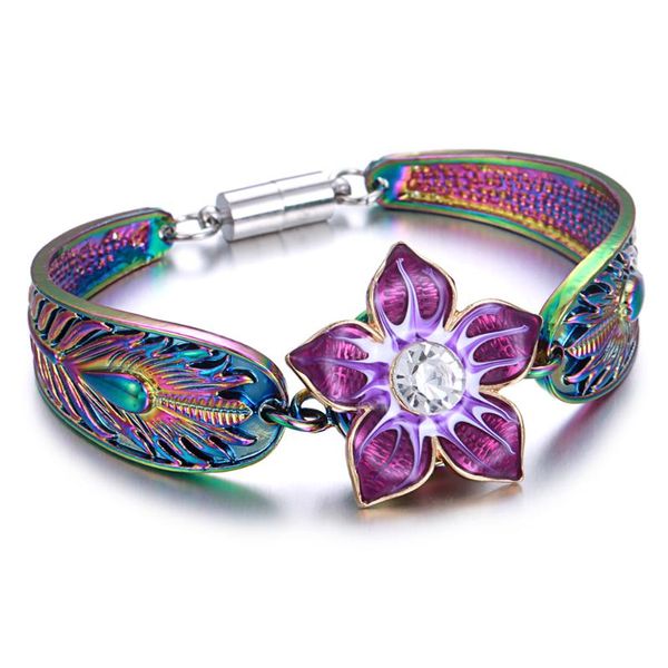 

2020 snap jewelry bracelet magnet bohemian watches women jewelry colorful pulseras new vintage 18mm metal snap button bracelet, Red;blue