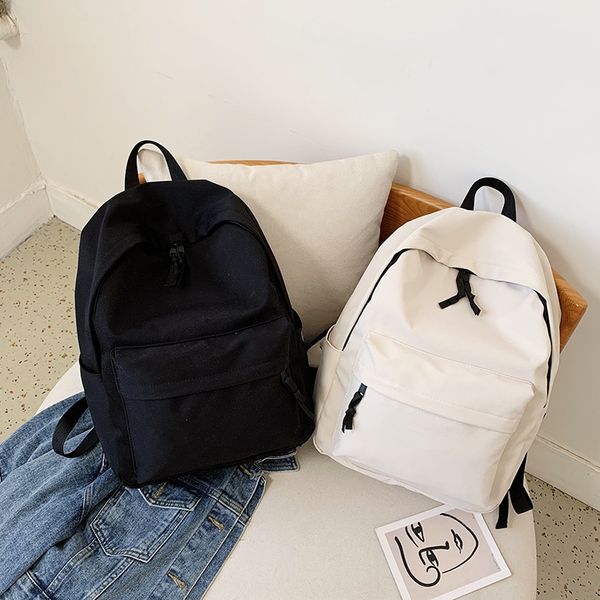 

ins2020 season new junior high school student fashion trend male canvas backpack youth casual solid color canvas backpack