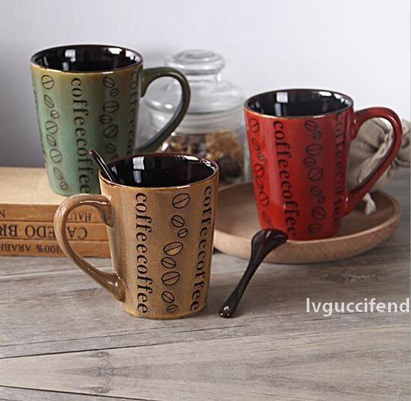 

european simple ceramic cup kiln glazed retro mug coffee cup