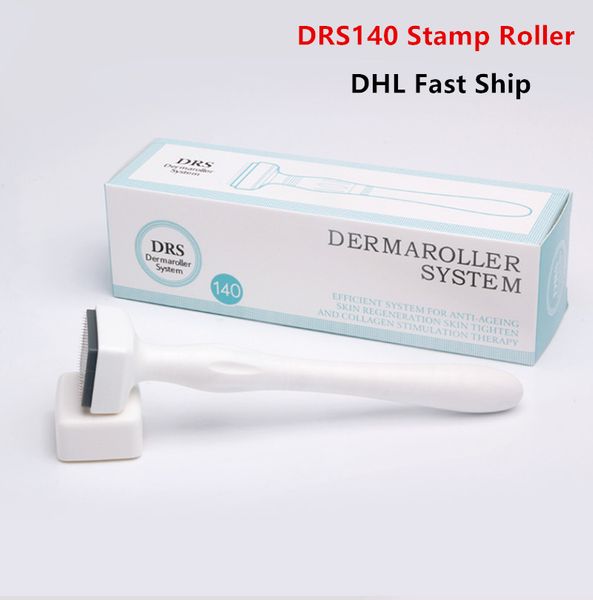 Timbro Derma Microneedle in acciaio inossidabile all'ingrosso Derma Roller 140 DRS per strumenti di bellezza per la cura della pelle DHL Fast Ship