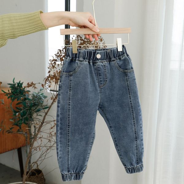 

pants pants jeansnew korean style boysand girlsleg-closing jeans boutique children's and children's stretch all-match jeans, Blue