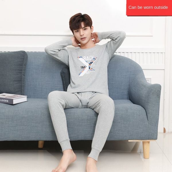 

ddus7 youth set cotton men's big children's underwear and clothes clothesautumn clothes autumn pants high school students 12-18 ye, Black;white