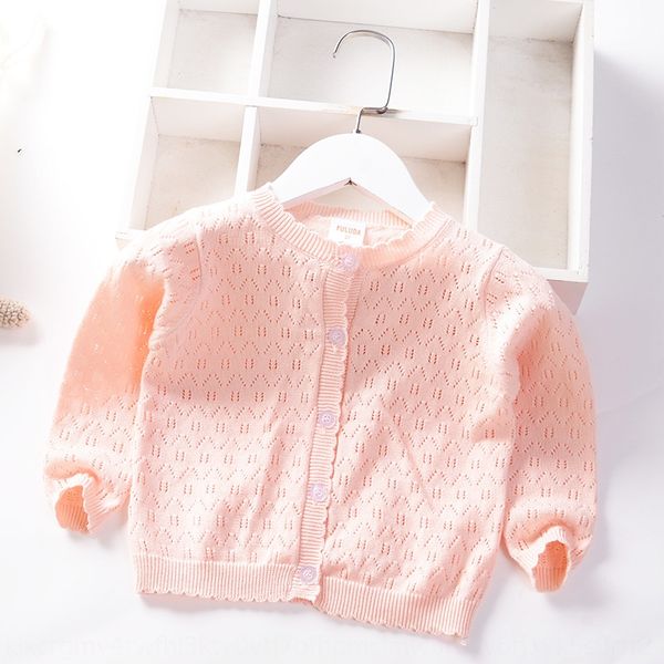 

2twbr girls 2020 new hollowed-out children's cardigan air-conditioned air conditioner sweater shirt baby and child pink korean children, Blue