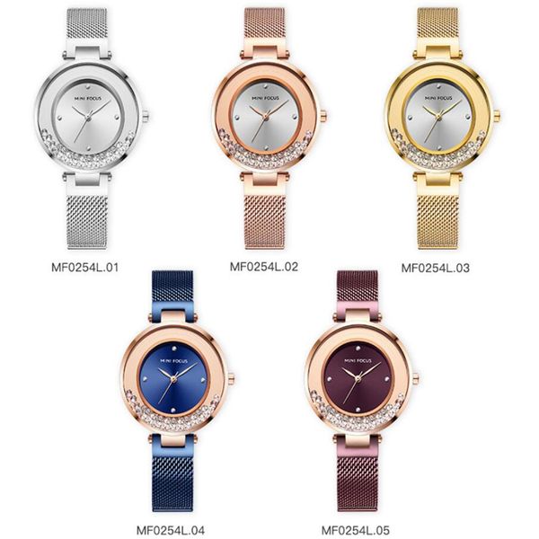

Sliding Diamond Decor Casual Special Design Women Quartz Watches Fancy Temperament Casual Ladies Wristwatches Simple Birthday Gifts, Gold