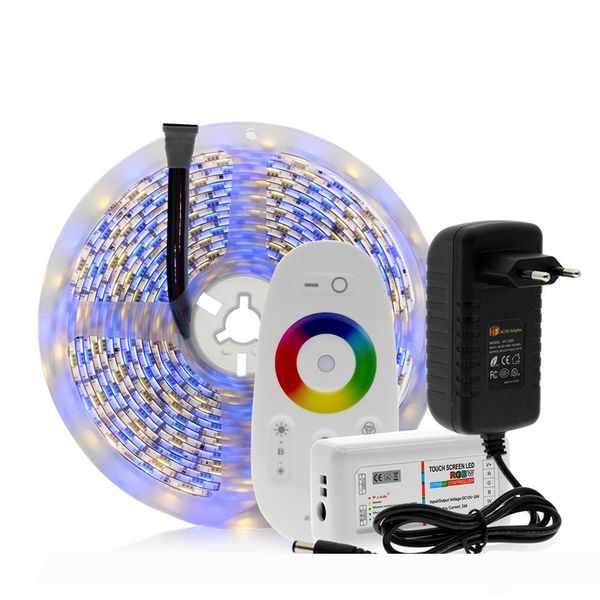 

5050 LED Strip RGB RGBW RGBWW 5M 300LEDs Neon Tape Light + 2.4 G Remote Controller + DC 12V 3A Power Adapter