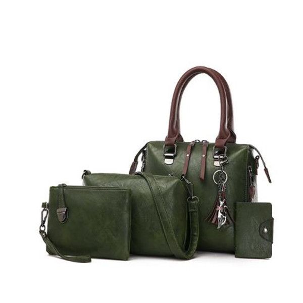 

4 pcs set handbags 2020 new luxury women solid color handbag female shoulder bag travel shopping ladies crossbody bag