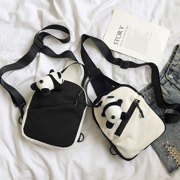 

women bag canvas bag female messenger cartoon girl small coin purse mobile phone crossbody