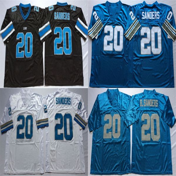 

ncaa 20 barry sanders jersey white black blue college retro football jerseys stitched mens