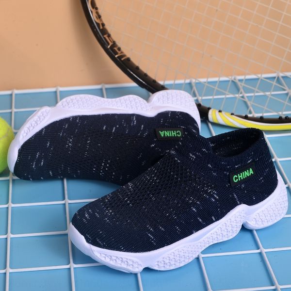 

19 season new flying sports sports children's sneakers socks ultra light children's shoes student shoes, Black