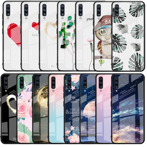 

case for huawei p20 lite p30 pro pattern tempered glass back cover for huawei mate 20 lite 20 pro honor 8x 10 capa