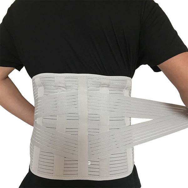 

waist support lumbar adjustable pain back supporting brace for fitness weightlifting belts sports safety corrector, Black;gray