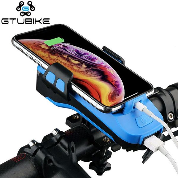 

4 in 1 велосипед свет 400 люменов велосипед держатель телефона маунт power bank 4000mah велосипедов хорн bellfront light