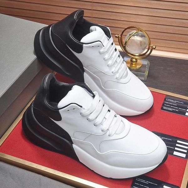 

new arrival oversized runner mens shoes fashion classic luxury vintage breathable lace -up men shoes drop ship zapatos de moda para hombre, Black