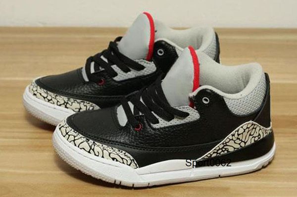 

qaulitys 2020 new kids 3 shoes children basketball shoes boy girl 3s sports shoes toddlers training sneakers, Black