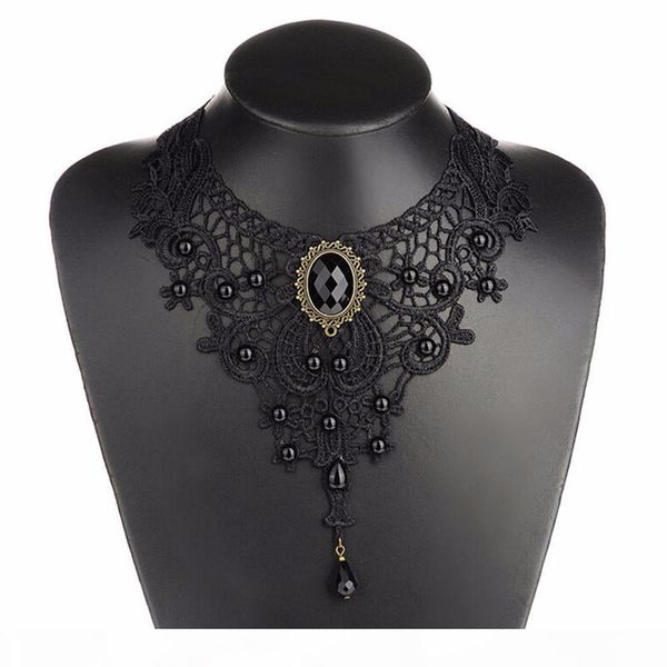 

g кружева ожерелье воротник, auniquestyle black lace готическая лолита подвеска choker ожерелье vintage charm ленты свадебные bijou воротник, Golden;silver