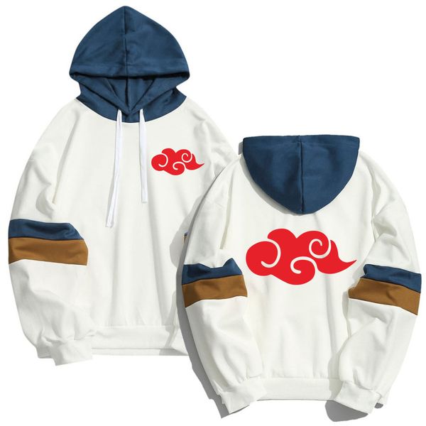 

spring summer naruto akatsuki nuage men women hoodies sweatshirt japanese anime streetwear patchwork harajuku hoody clothes, Black