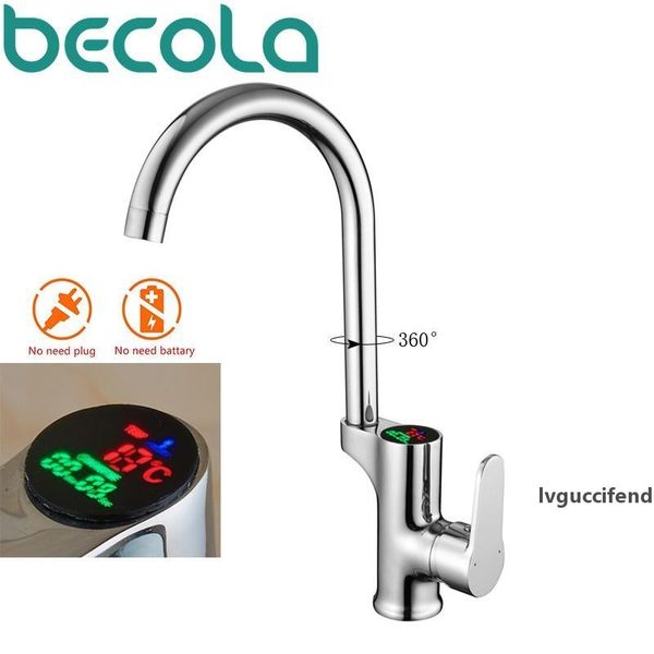 

becola led kitchen lcd temperature and digital display kitchen faucets solid brass chrome kitchen tap water power mixer faucet t200424