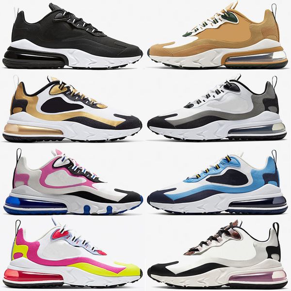 

2020 270 react tortoise shell sail running shoes summit white black metallic gold yellow safari mens women off trainers cushion tennis sport, White;red