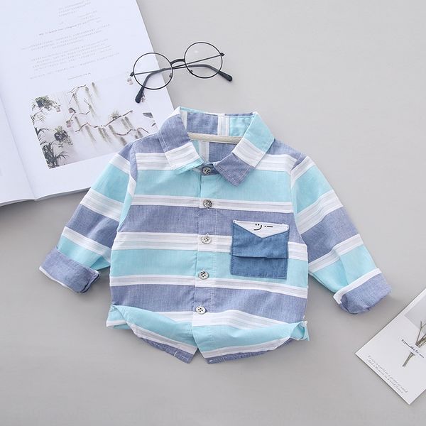 

детские дети детская одежда корейский стиль осень детские рубашки 2020 новых мальчиков младенцев младенцев одежды с длинными рукавами рубашк, White;black