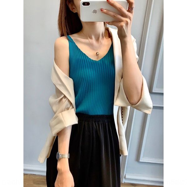 

bx706fg супер большой жилет конфеты упругой похудение двойной v-образным вырезом немецкий тканый ice шелковый конфеты цвет жилет летом, Camo