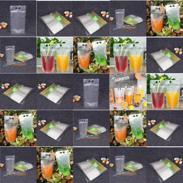 

500ml transparent plastic beverage diy drink container drinking bag fruit juice self sealed storage plastic bag clear 1320cm lipper tsgg