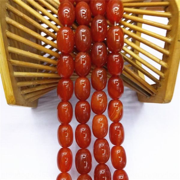 

10*14-8*12mm natural red agate barrel diy agate accessories scattered diy accessories with beads drum beads, Silver