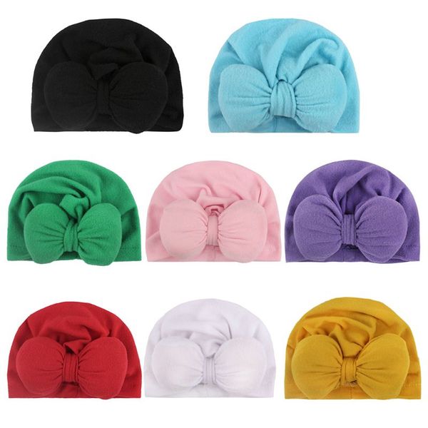 

baby kids hat boho turban head wrap beanie cap newborn knitted knotted hats f3me, Yellow