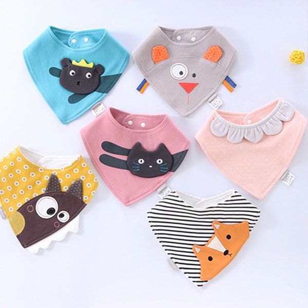 

hair accessories baby bibs waterproof triangle cotton cartoon child baberos bandana babador dribble born slabber absorbent cloth, Slivery;white