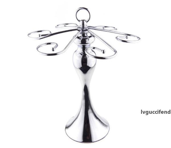 

stainless steel wine glasses holder 6 hooks hanging drinking glasses stemware rack bar kitchen party tools