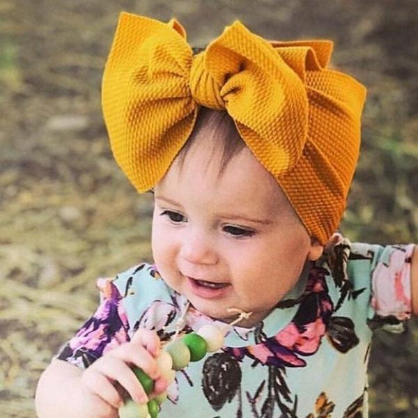 

hair accessories soft nylon headband white red yellow big bow knot elastic band turban knotted for baby girls, Slivery;white