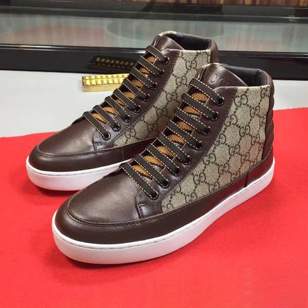 

fast delivery men 's high sneaker casual men boots fashion classic footwears lace -up plus size men shoes comfortable vintage snea, Black