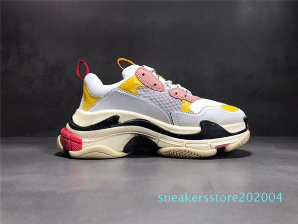 

triple s luxury casual shoes men women trainer shoe women chunck bottom 5 combination soles casual shoe designer cushion sole s04, Black