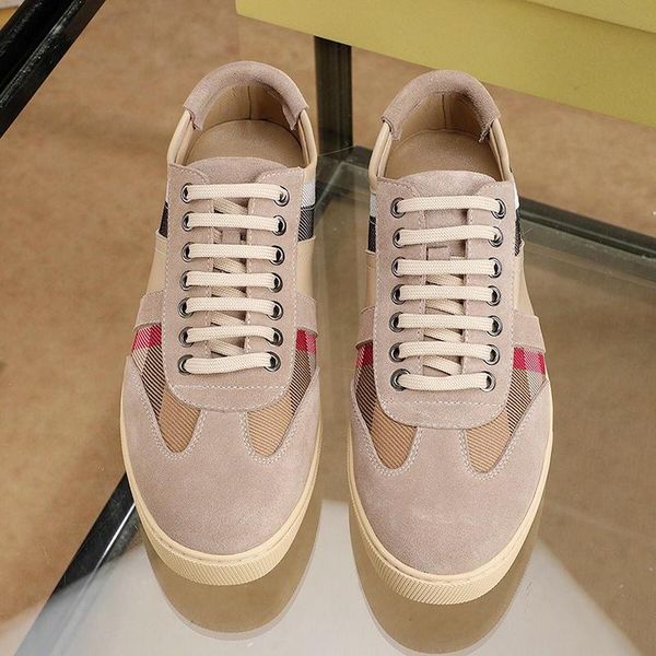 

урожай чековых и кожа кроссовки новое прибытие мужская обувь комфортные lace -до обувь высокого качества footwears low top спорт мужчины обу, Black