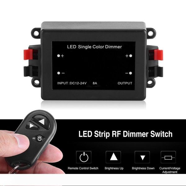 

12-24v 8a rf remote controller dimmer switch for single color led strip light