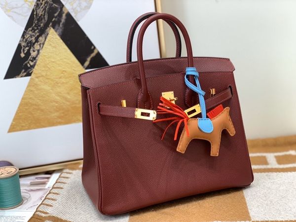 

whosale orginal 25cm burgundy epsom leather brikin handbag,handmade,wax thread,many colors with different size on website or instagram