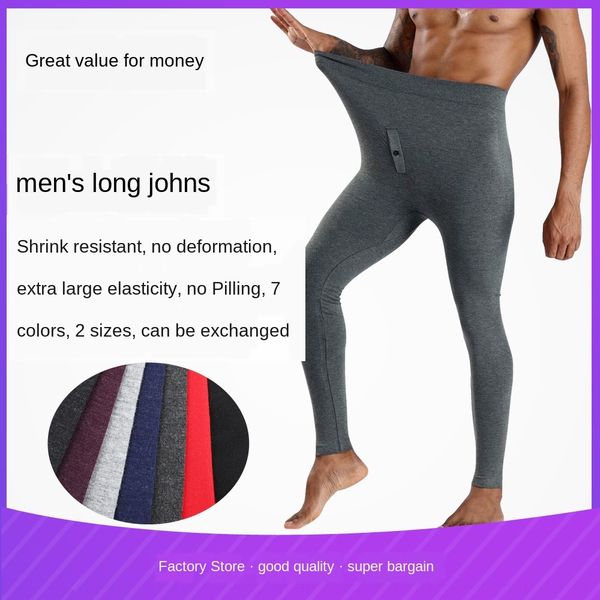 

q9f5e мужские плотно белье плотно размер неделящиеся модальные осенние брюки супер стрейч мужские леггинсы осень / зима тела украшая вата ск, Black;white