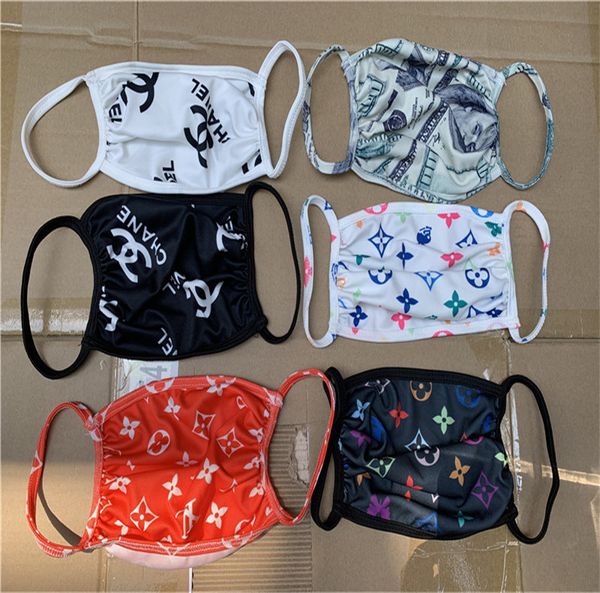 

washable brand fashion face mask summer silk fiber facemasks designer sunproof dustproof cycling sports mouth nose cover masks d42301