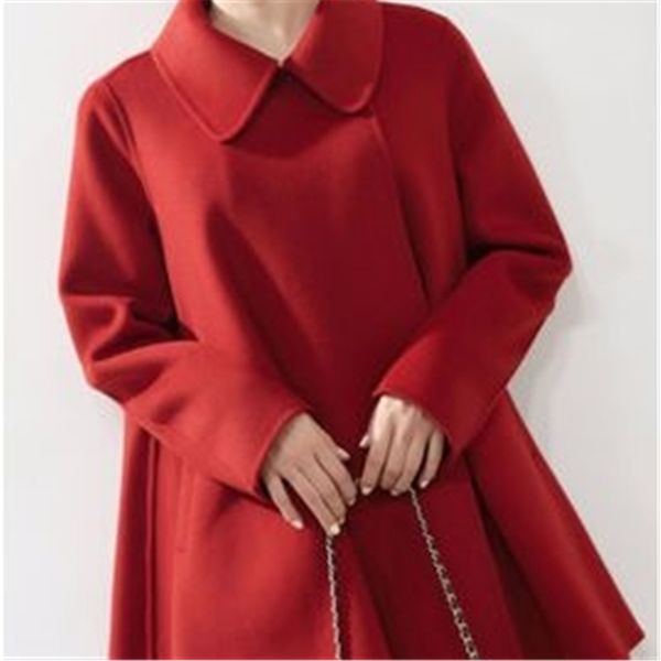

2020 new autumn woman fashion woolen cloth coat female solid color jacket lady cloak temperament outerwear girl top, Black
